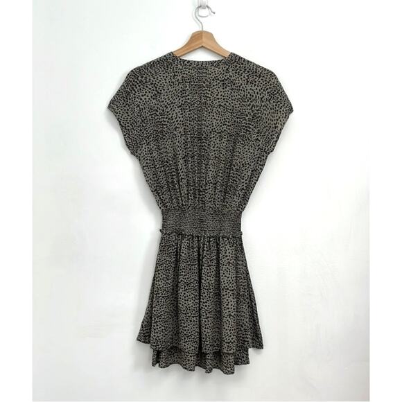 Rails Karla Olive Lynx Smocked Waist Flouncy Tiered Lightweight Mini Dress - XS - Picture 3 of 15